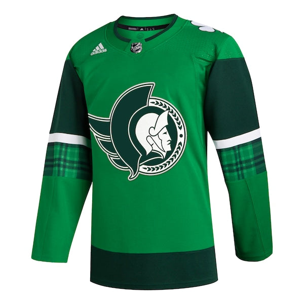 Ottawa Senators adidas 2023 St. Patrick's Day Primegreen Authentic Jersey - Kelly Green - Image 2