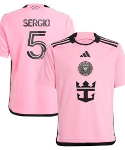 Sergio Busquets Inter Miami CF adidas Youth 2024 2getherness Replica Player Jersey - Pink