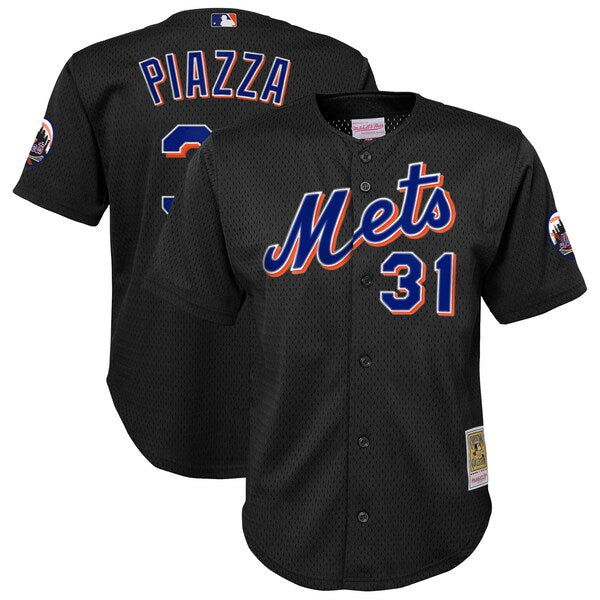 Mike Piazza New York Mets Toddler Cooperstown Collection?Mesh Batting Practice Jersey - Black