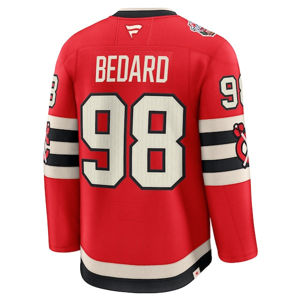 Connor Bedard Chicago Blackhawks 2025 NHL Winter Classic Premium Player Jersey - Red - Image 3