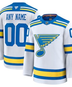 St. Louis Blues  Away Premium Custom Jersey - White/Blue