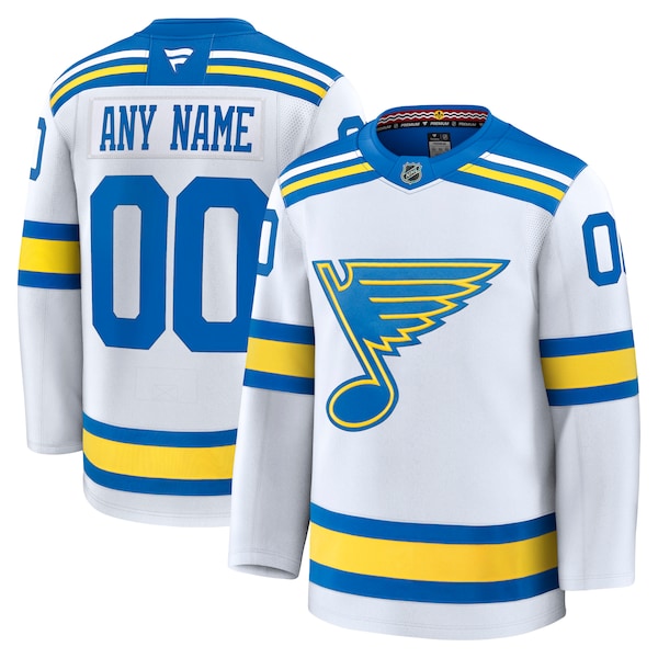 St. Louis Blues Away Premium Custom Jersey - White/Blue