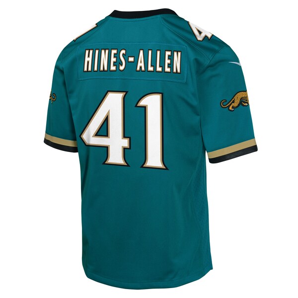 Josh Hines-Allen Jacksonville Jaguars Nike Youth Alternate 2 Prowler Throwback Game Jersey - Teal - Image 3