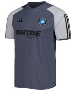 Alternative view of Charlotte FC adidas 2023 On-Field Training Jersey - Gray