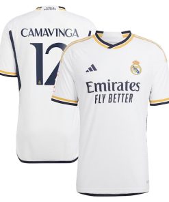 Eduardo Camavinga Los Merengues adidas 2023/24 Home Authentic Jersey - White/Navy