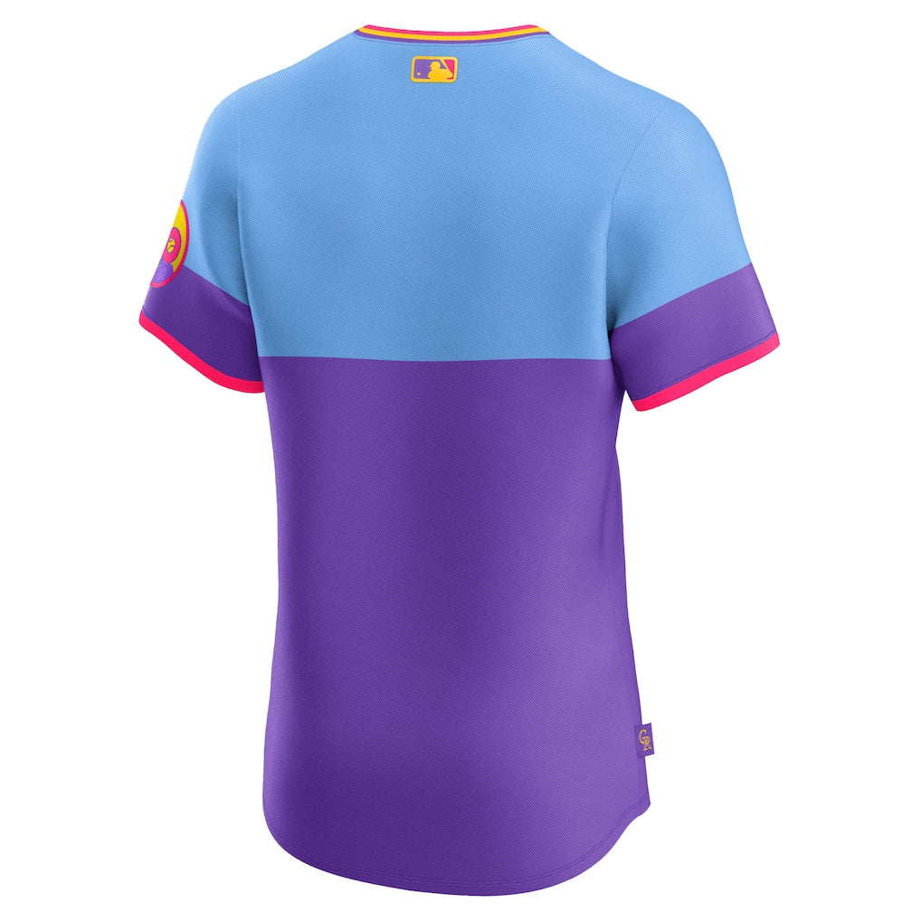 Colorado Rockies Nike 2025 City Connect Elite Jersey - Purple/Light Blue - Image 3