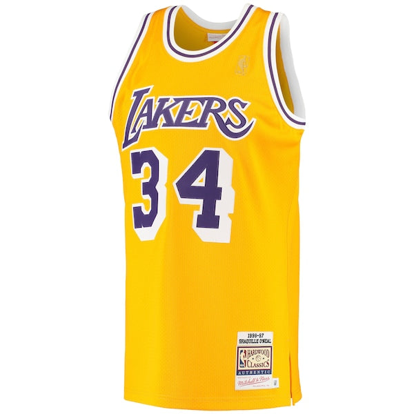 Shaquille O'Neal Los Angeles Lakers 1996/97 Hardwood Classics Authentic Jersey - Gold - Image 3