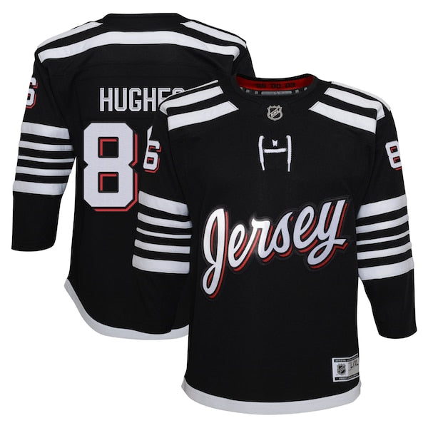Jack Hughes New Jersey Devils Youth Alternate Premier?Player Jersey - Black