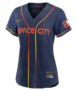 Alternative view of Alex Bregman Houston Astros Nike Women's 2022 City Connect Replica Player Jersey - Navy