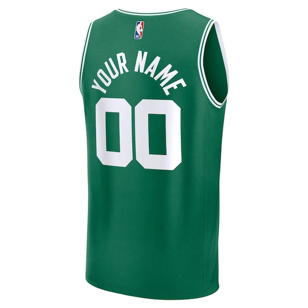 Boston Celtics Youth Custom Fast Break Jersey - Kelly Green - Icon Edition/White/Black - Image 4