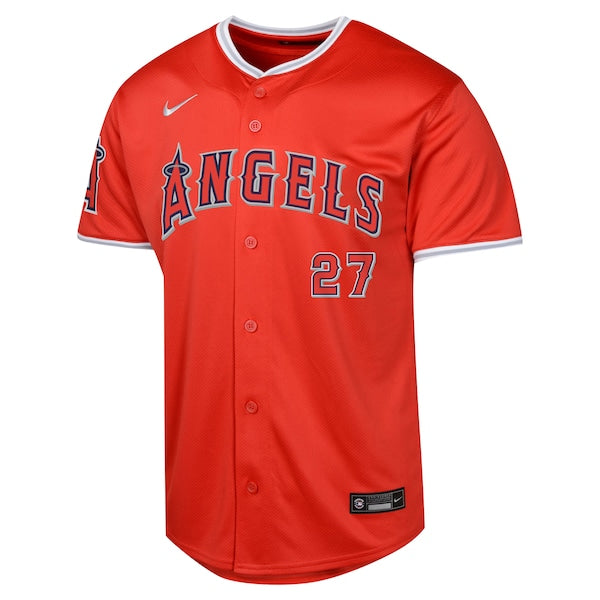 Mike Trout Los Angeles Angels Nike Youth Alternate Limited Player Jersey - Red - Image 2