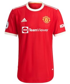 Alternative view of Manchester United adidas 2021/22 Home Authentic Jersey - Red