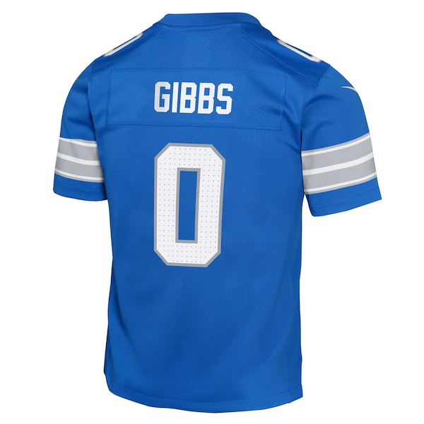 Jahmyr Gibbs Detroit Lions Nike Youth Team Game Jersey - Blue/White/Black - Image 4
