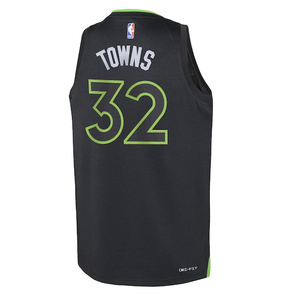 Karl-Anthony Towns Minnesota Timberwolves Jordan Brand Youth Swingman Jersey - Statement Edition - Black - Image 3