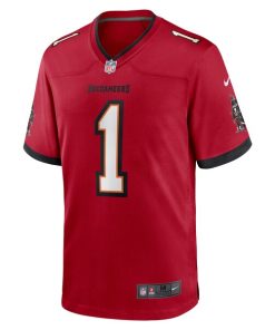 Alternative view of Number 1 Groom Tampa Bay Buccaneers Nike Game Jersey - Red