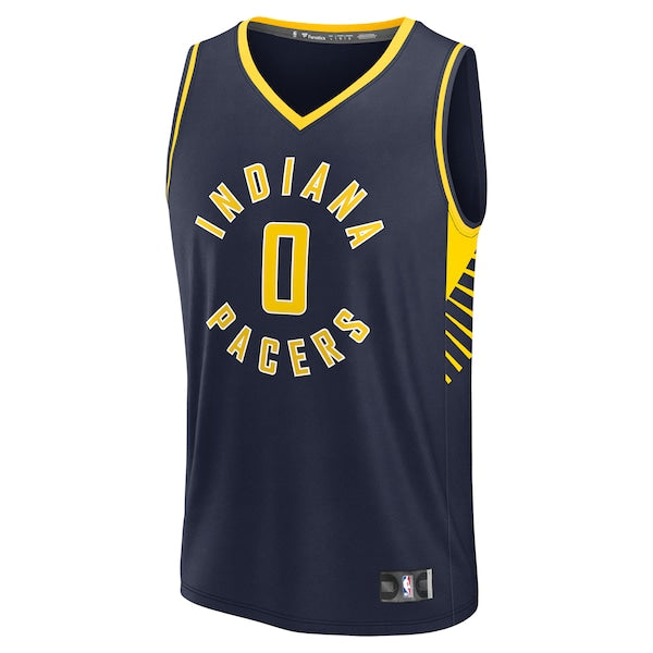 Tyrese Haliburton Indiana Pacers Fast Break Replica Jersey - Icon Edition - Navy - Image 2