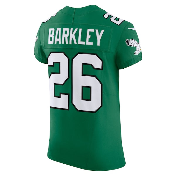 Saquon Barkley Philadelphia Eagles Nike Alternate Vapor F.U.S.E. Elite Jersey - Kelly Green/Black - Image 4