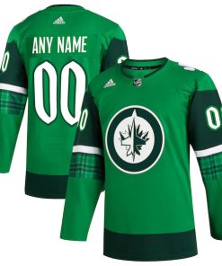 Winnipeg Jets adidas St. Patrick's Day Authentic Custom Jersey - Kelly Green