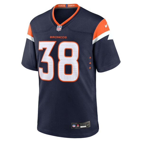 Jaleel McLaughlin Denver Broncos Nike Alternate Game Jersey - Navy/White/Orange - Image 11