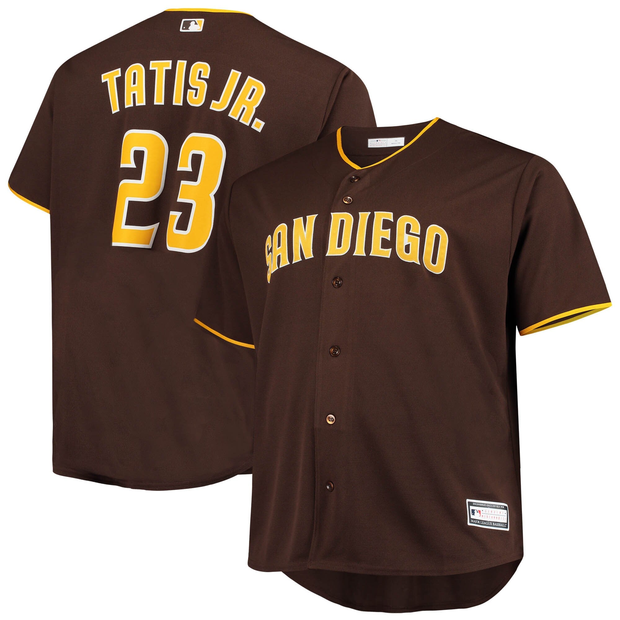 Fernando Tatis Jr. San Diego Padres Big & Tall Replica Player Jersey - Sand/Brown/White - Image 6