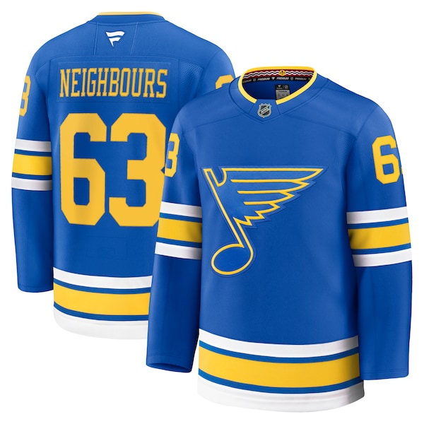 Jake Neighbours St. Louis Blues Home Premium Jersey - Blue