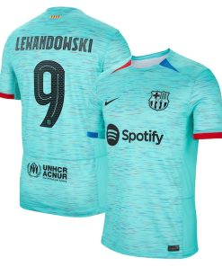 Robert Lewandowski Barcelona Nike 2023/24 Third Replica Jersey - Aqua/Royal/White