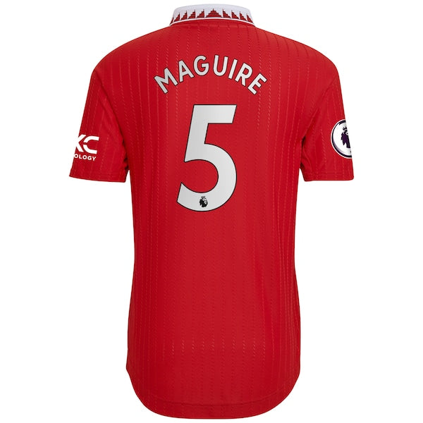 Harry Maguire Manchester United adidas 2022/23 Home Authentic Player Jersey - Red - Image 3