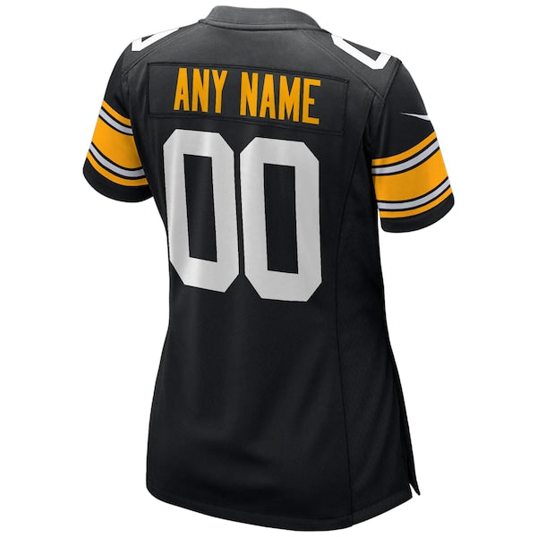 Pittsburgh Steelers Nike Women's Alternate Custom Game Jersey - Black - Image 2