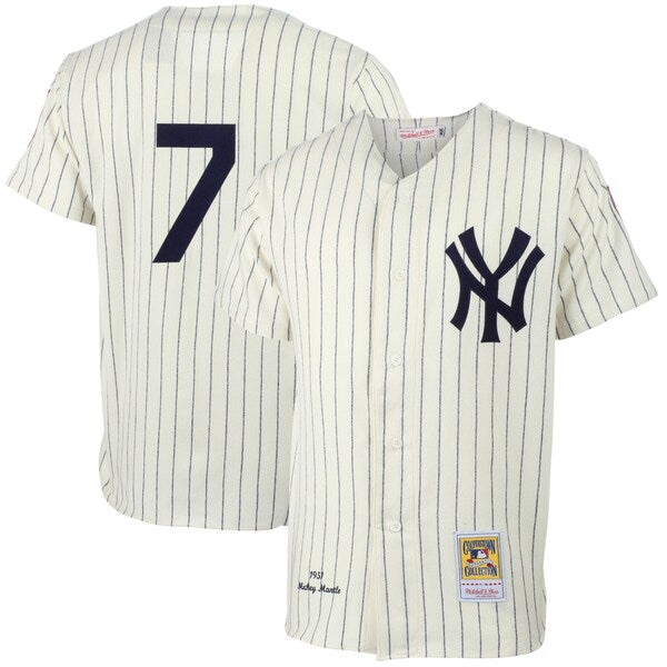 Mickey Mantle New York Yankees 1951 Cooperstown Collection Authentic Jersey - Cream - Image 2