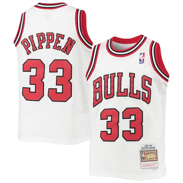 Scottie Pippen Chicago Bulls Youth 1997/98 Hardwood Classics Swingman Jersey - White/Red/Black - Image 2