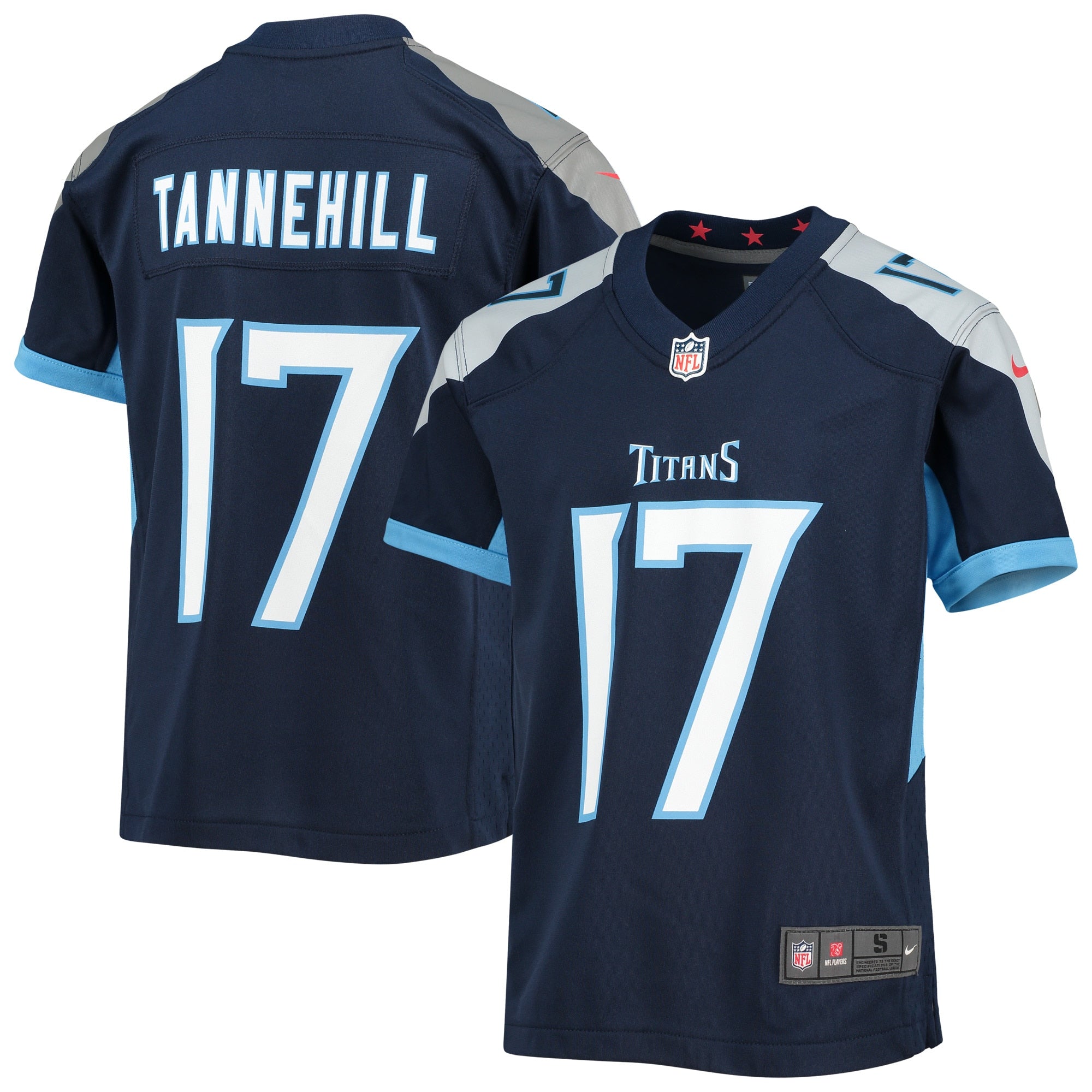 Ryan Tannehill Tennessee Titans Nike Youth Game Jersey - Light Blue/Navy - Image 4