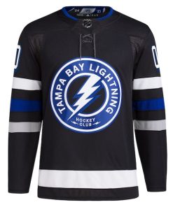 Alternative view of Tampa Bay Lightning adidas Alternate Primegreen Authentic Custom Jersey - Black