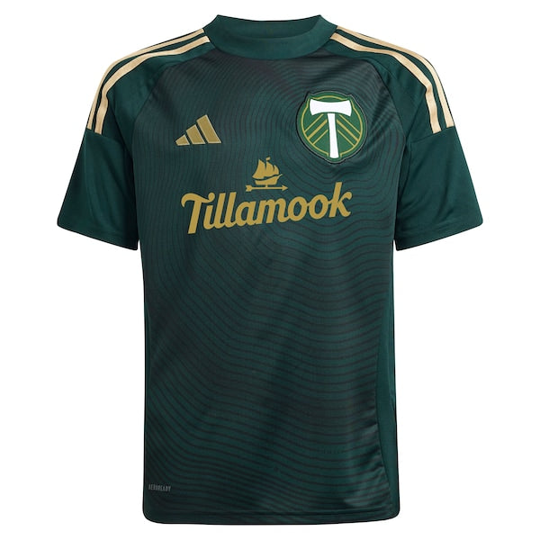 Portland Timbers adidas Youth 2025 Forever Green & Gold Replica Custom Jersey - Green - Image 2