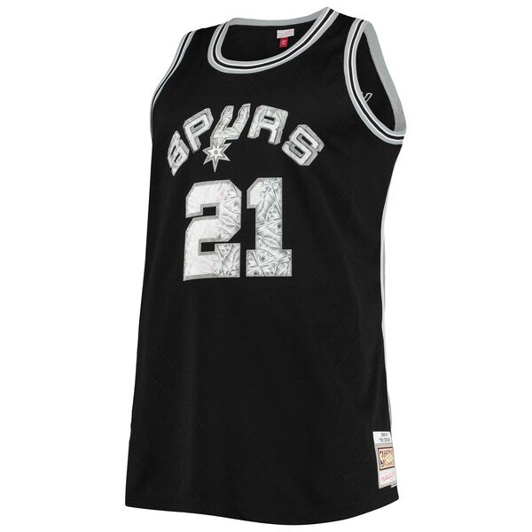 Tim Duncan San Antonio Spurs Big & Tall 1998/99 NBA 75th Anniversary Diamond Swingman Jersey - Black - Image 2