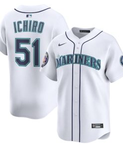 Alternative view of Ichiro Suzuki Seattle Mariners Nike 2025 National Baseball Hall of Fame Nike Home Limited Player Jersey - White/Aqua