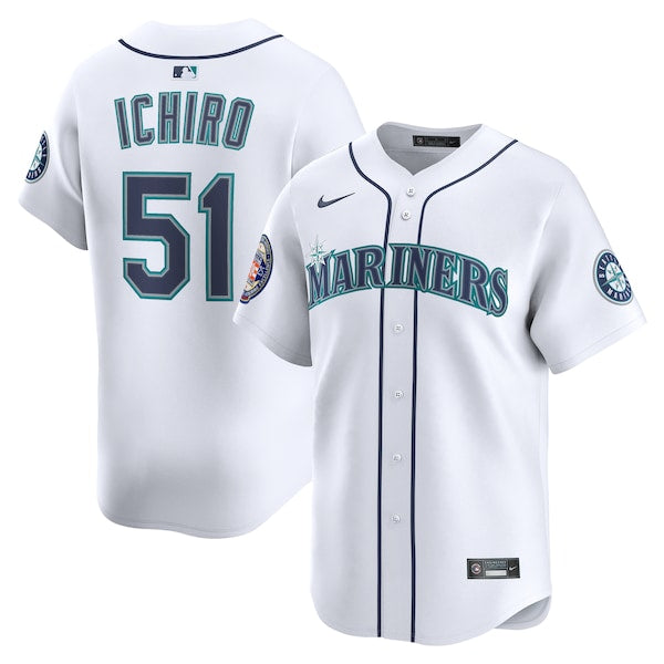 Ichiro Suzuki Seattle Mariners Nike 2025 National Baseball Hall of Fame Nike Home Limited Player Jersey - White/Aqua - Image 2