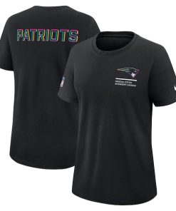 New England Patriots Nike Women's 2025 NFL Crucial Catch Tri-Blend Dri-FIT T-Shirt - Black
