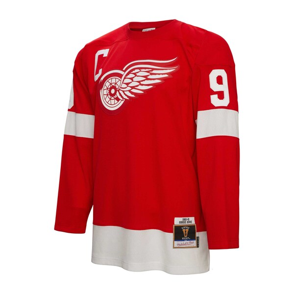 Gordie Howe Detroit Red Wings Captain Patch 1960/61 Blue Line Player Jersey - Red - Image 3