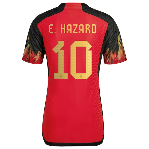 Eden Hazard Belgium National Team adidas 2022/23 Home Authentic Jersey - Red - Image 3