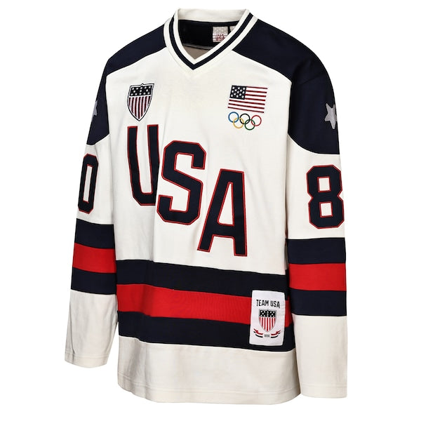 #80 Team USA Outerstuff Milano Cortina 2026 Winter Olympics Fashion Hockey Jersey - Image 2