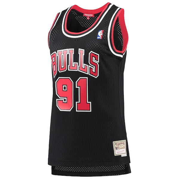Dennis Rodman Chicago Bulls Women's Hardwood Classics Swingman Jersey - Black - Image 2