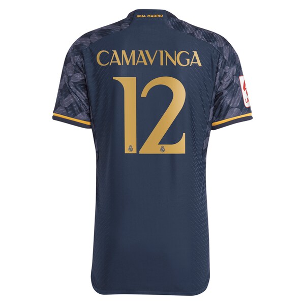 Eduardo Camavinga Los Merengues adidas 2023/24 Away Authentic Player Jersey - Navy/White - Image 6