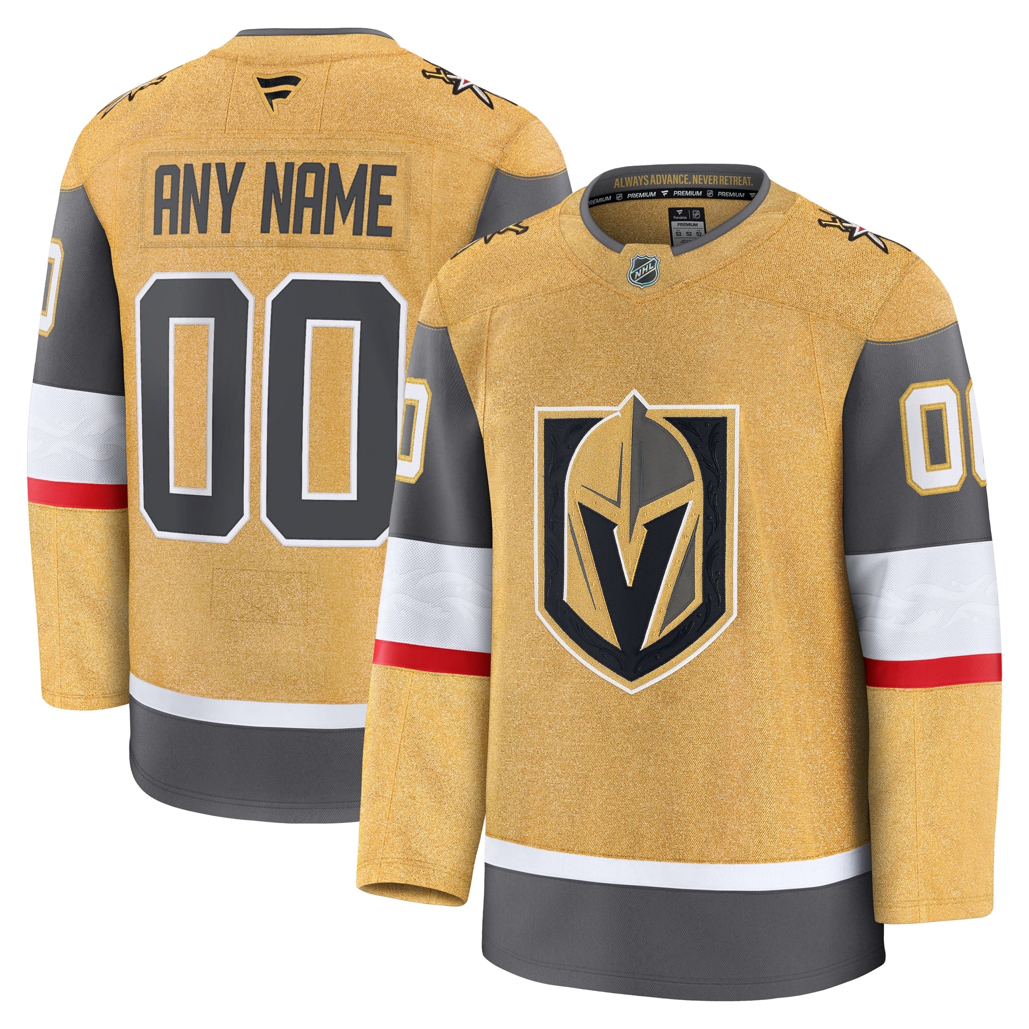 Vegas Golden Knights Away Premium Custom Jersey - White/Gold/Gray - Image 5