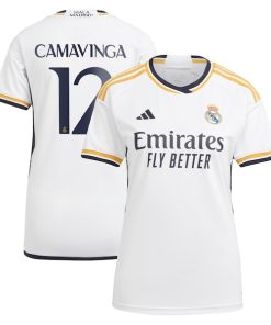 Eduardo Camavinga Los Merengues adidas Women's 2023/24 Home Replica Jersey - White/Navy