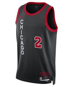 Alternative view of Lonzo Ball Chicago Bulls Nike Unisex 2023/24 Swingman Jersey - Black - City Edition