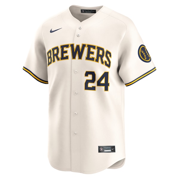 William Contreras Milwaukee Brewers Nike Home Limited Player Jersey - Cream - Image 2