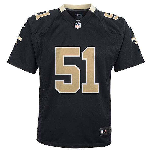 Sam Mills New Orleans Saints Nike Youth Retired Game Jersey - Black - Image 2