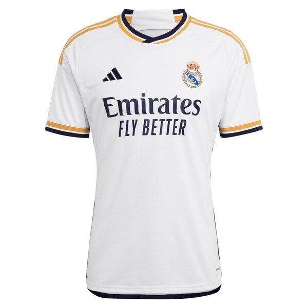 Aur¨¦lien Tchouam¨¦ni Los Merengues adidas 2023/24 Home Replica Player Jersey - White/Navy - Image 3