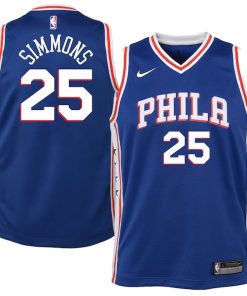 Alternative view of Ben Simmons Philadelphia 76ers Nike Youth Swingman Jersey Royal - Icon Edition/White