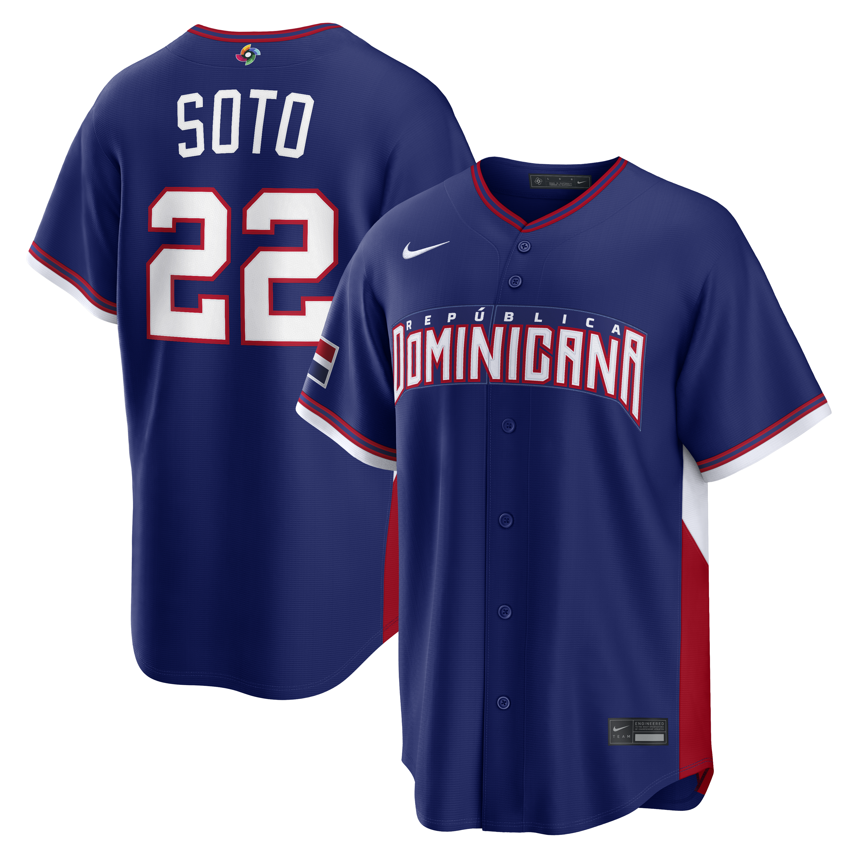 Juan Soto Dominican Republic Baseball Nike 2026 World Baseball Classic Home Stadium Jersey - White/Royal - Image 5